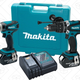 Makita 18V Li-Ion Combo Kit + Drill Bits + Bit Holder, $220
